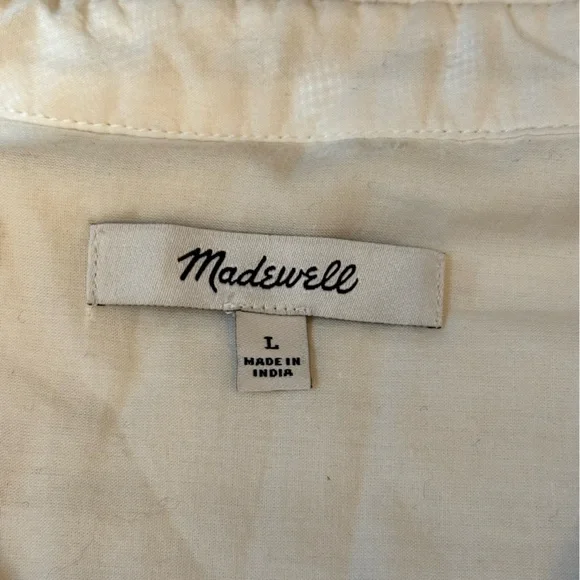 Madewell Corduroy Long-Sleeve Mini Shirtdress 100% Cotton Size Large - Picture 10 of 14